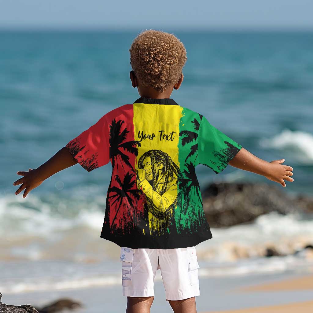 Reggae Soul B.Marley Personalized Kid Hawaiian Shirt Tropical Grunge