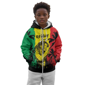 Reggae Soul B.Marley Personalized Kid Hoodie Tropical Grunge