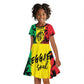 Reggae Soul B.Marley Personalized Kid Short Sleeve Dress Tropical Grunge