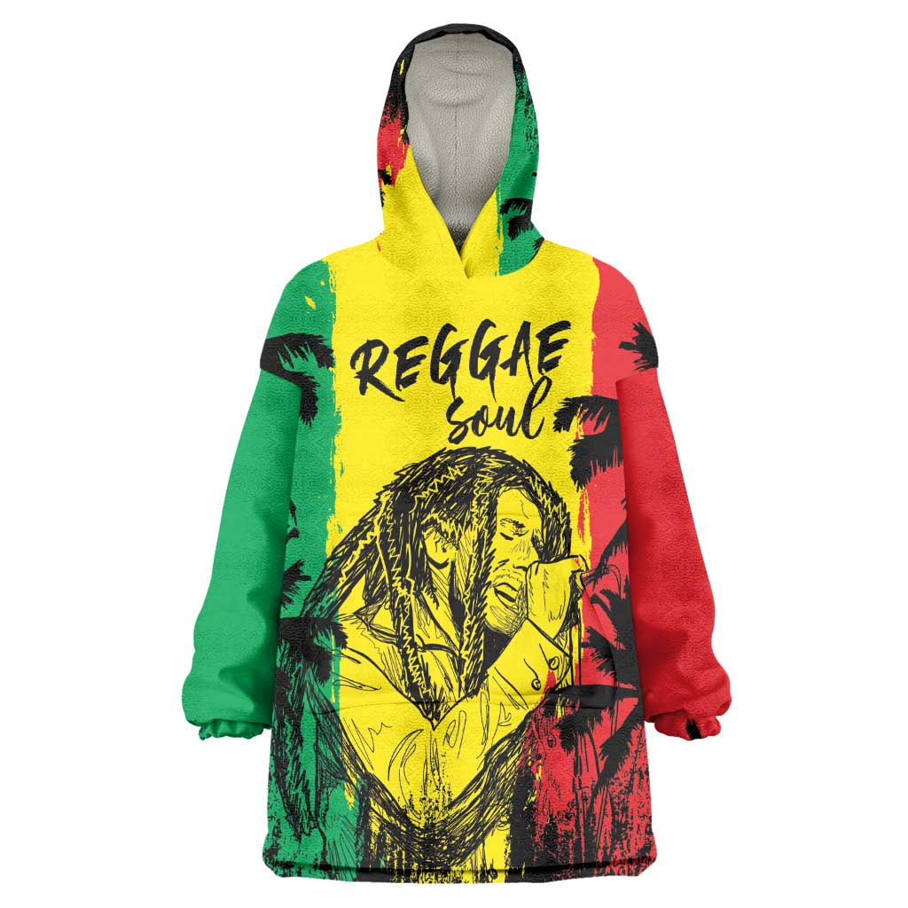 Reggae Soul B.Marley Personalized Kid Wearable Blanket Hoodie Tropical Grunge