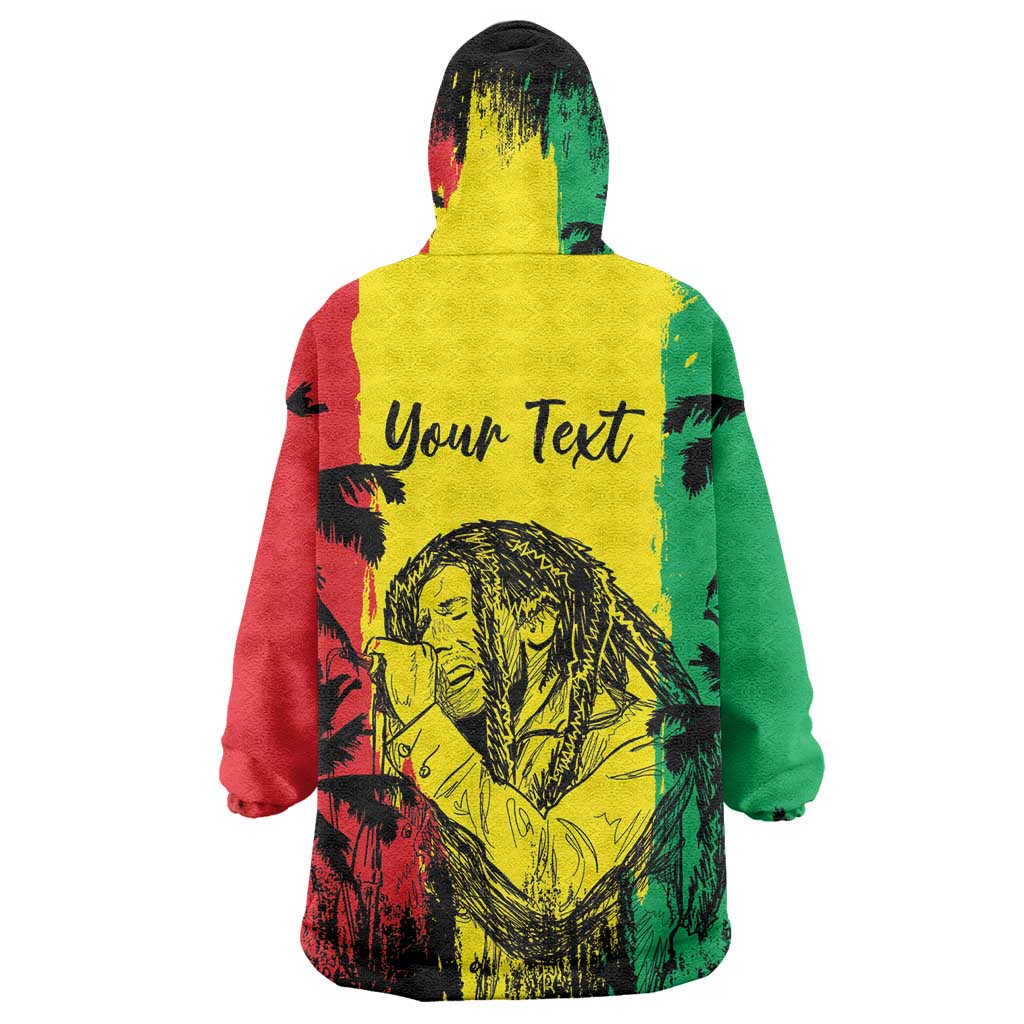 Reggae Soul B.Marley Personalized Kid Wearable Blanket Hoodie Tropical Grunge