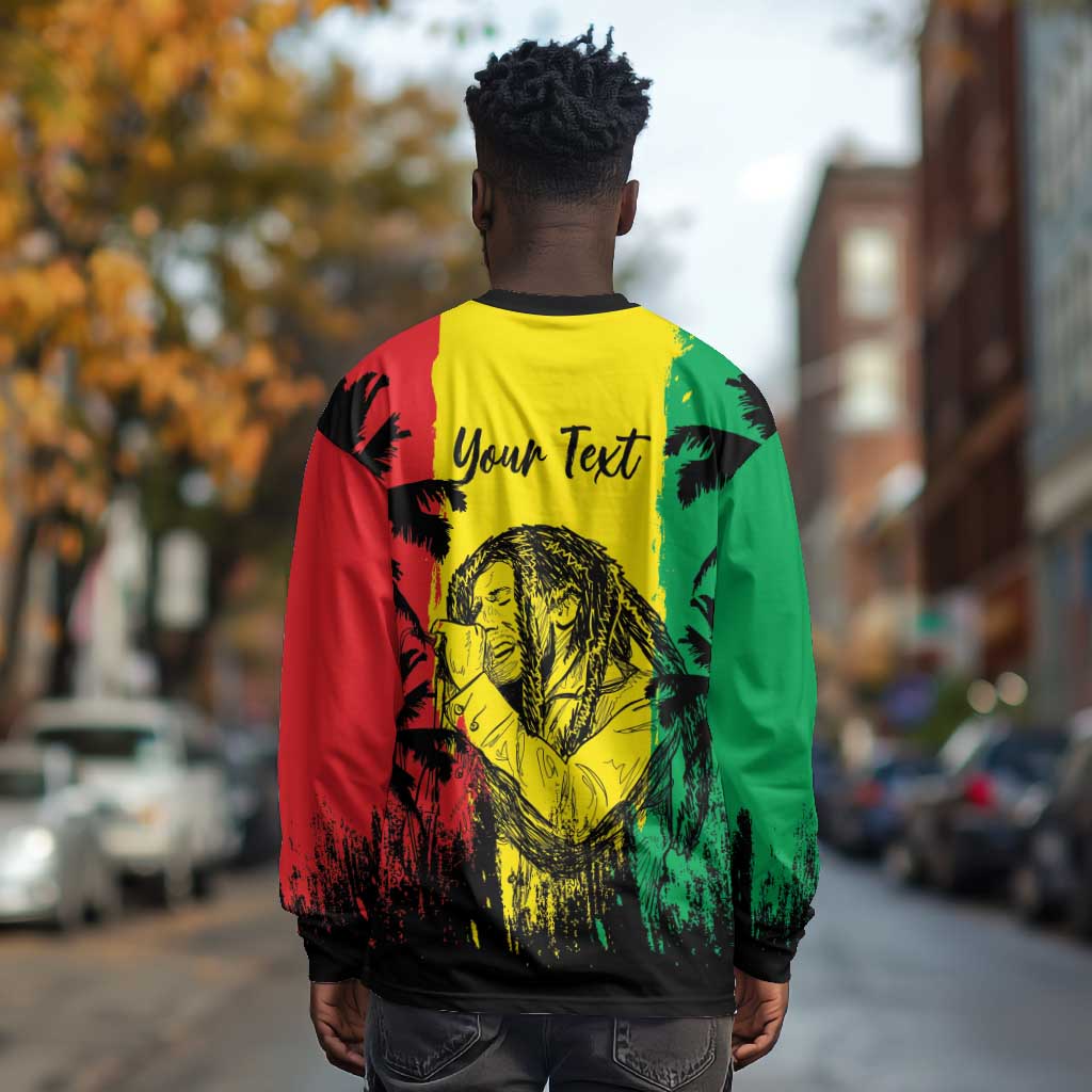 Reggae Soul B.Marley Personalized Long Sleeve Shirt Tropical Grunge
