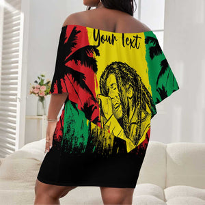 Reggae Soul B.Marley Personalized Off Shoulder Short Dress Tropical Grunge