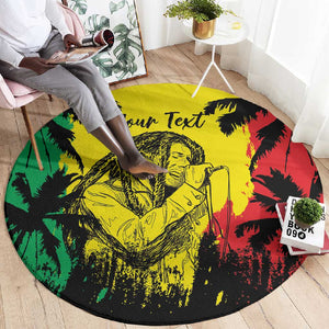 Reggae Soul B.Marley Personalized Round Carpet Tropical Grunge