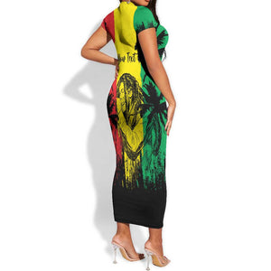 Reggae Soul B.Marley Personalized Short Sleeve Bodycon Dress Tropical Grunge
