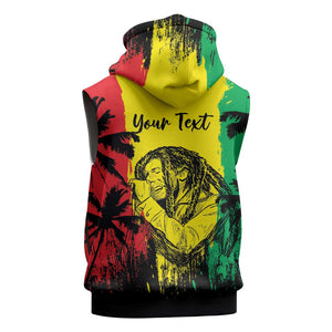 Reggae Soul B.Marley Personalized Sleeveless Hoodie Tropical Grunge - African Pride