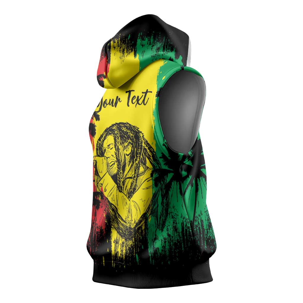 Reggae Soul B.Marley Personalized Sleeveless Hoodie Tropical Grunge - African Pride