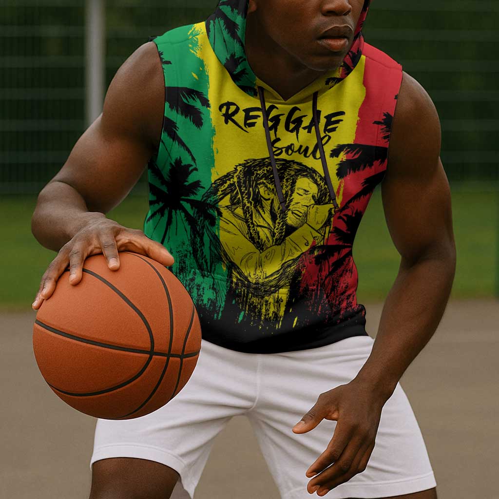 Reggae Soul B.Marley Personalized Sleeveless Hoodie Tropical Grunge - African Pride