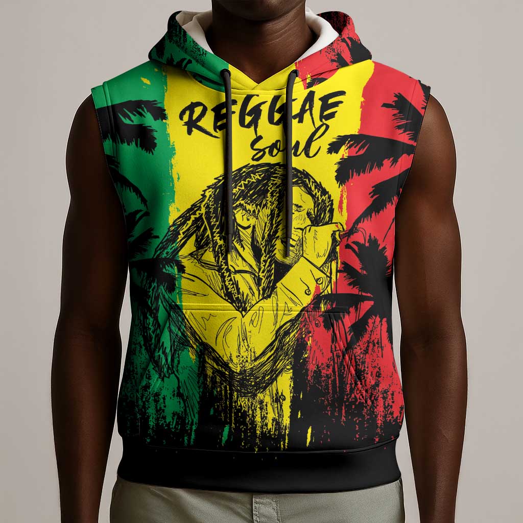 Reggae Soul B.Marley Personalized Sleeveless Hoodie Tropical Grunge - African Pride