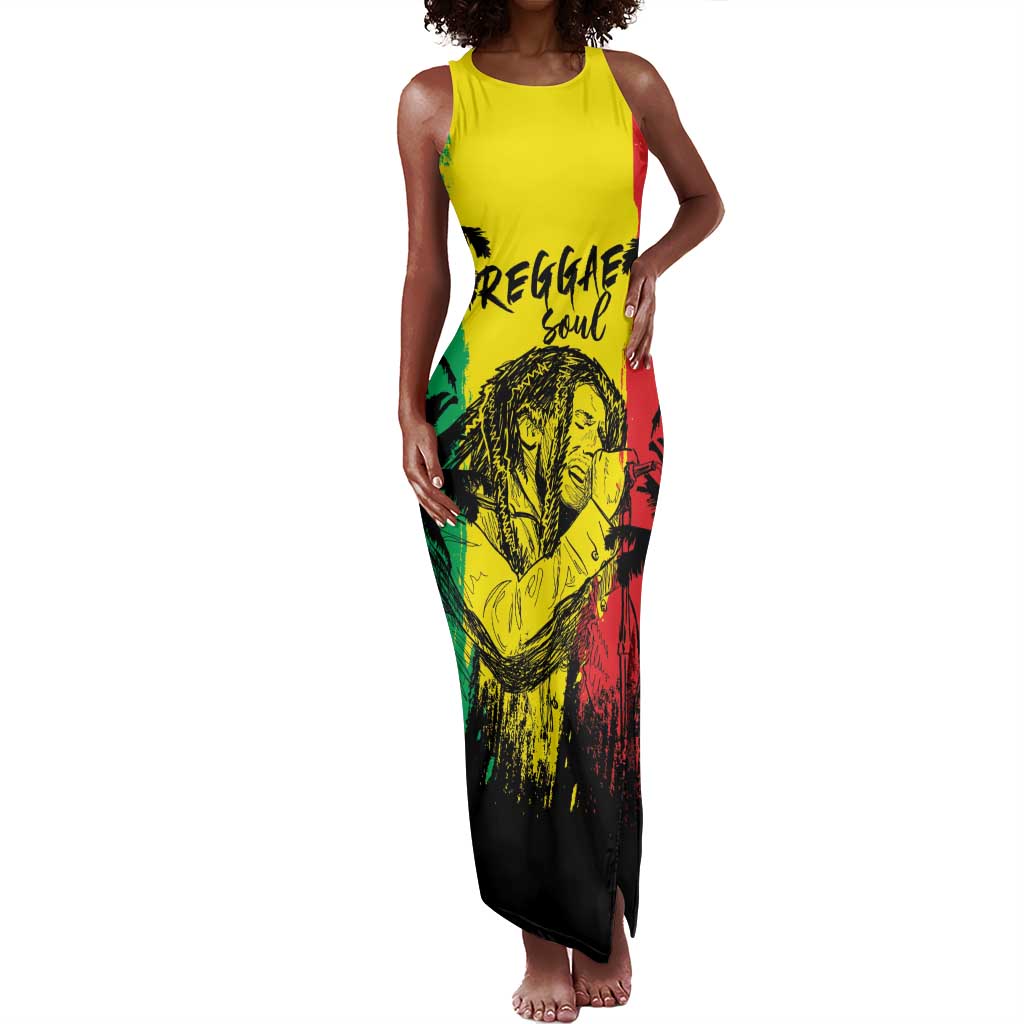 Reggae Soul B.Marley Personalized Tank Maxi Dress Tropical Grunge