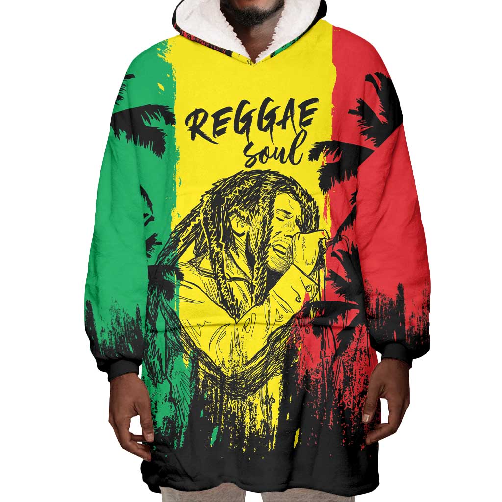 Reggae Soul B.Marley Personalized Wearable Blanket Hoodie Tropical Grunge