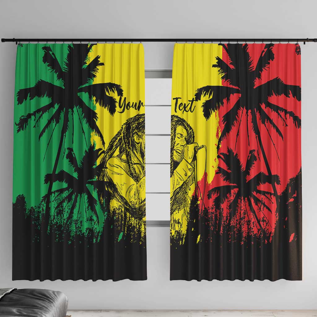 Reggae Soul B.Marley Personalized Window Curtain Tropical Grunge