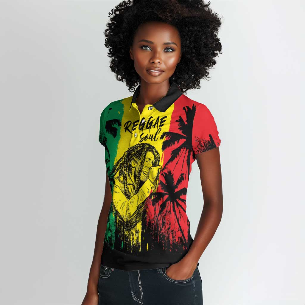 Reggae Soul B.Marley Personalized Women Polo Shirt Tropical Grunge