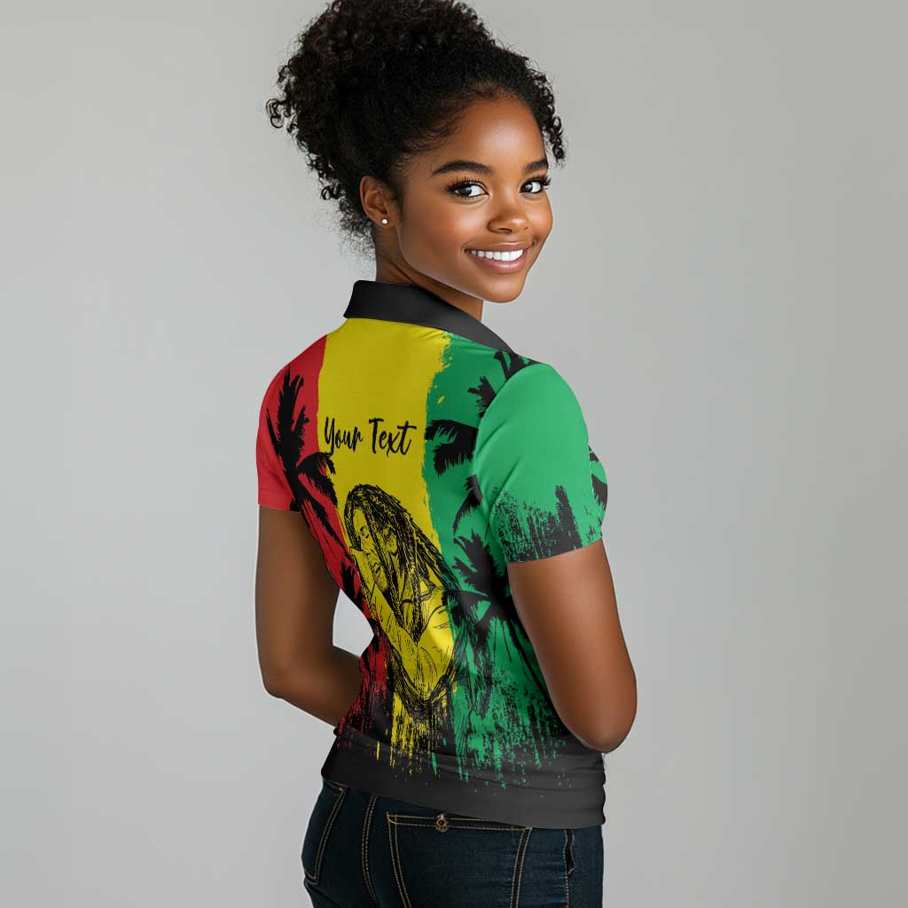 Reggae Soul B.Marley Personalized Women Polo Shirt Tropical Grunge
