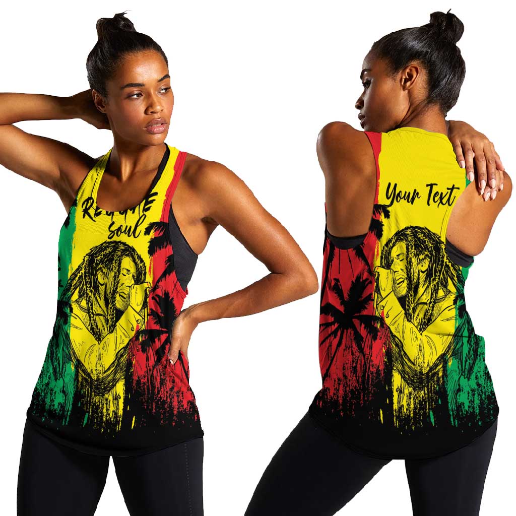 Reggae Soul B.Marley Personalized Women Racerback Tank Tropical Grunge