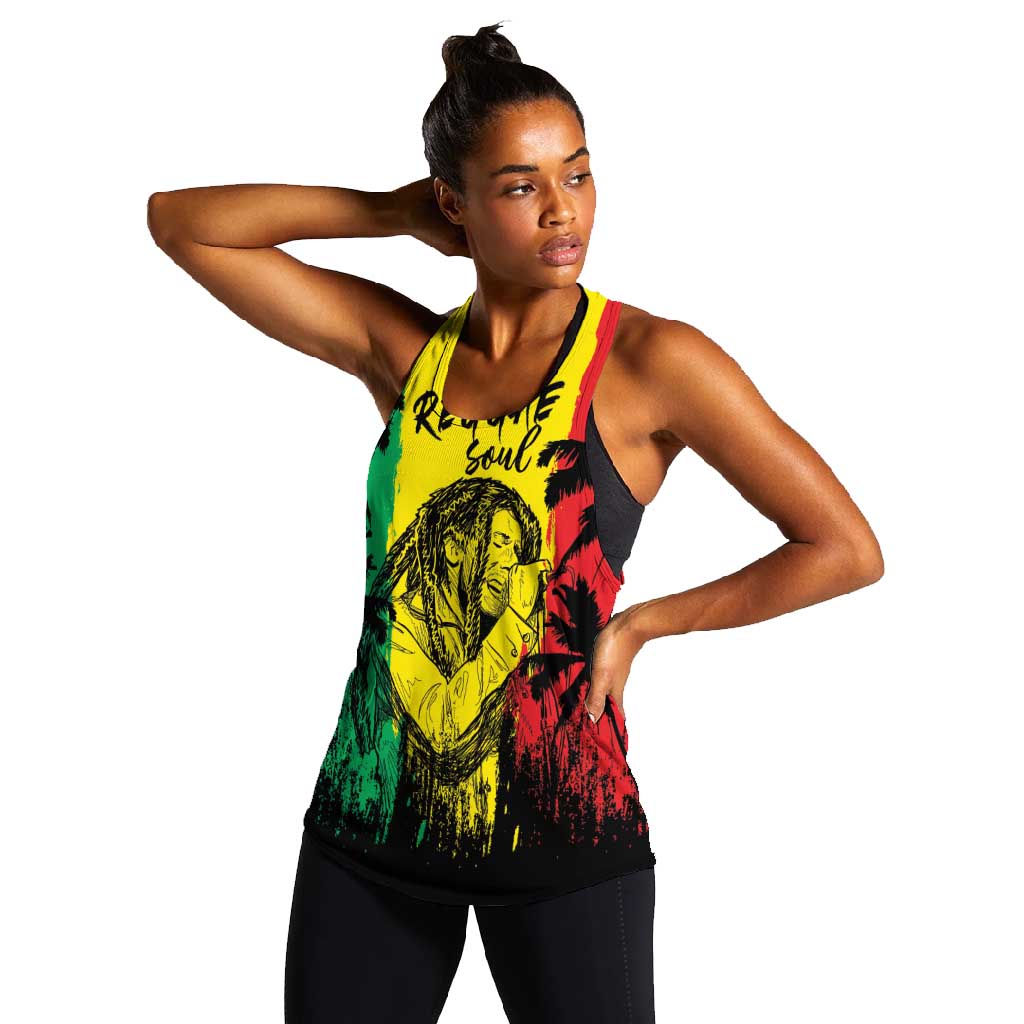 Reggae Soul B.Marley Personalized Women Racerback Tank Tropical Grunge