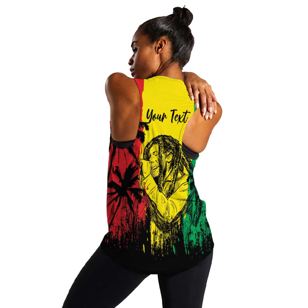 Reggae Soul B.Marley Personalized Women Racerback Tank Tropical Grunge