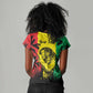 Reggae Soul B.Marley Personalized Women V-Neck T-Shirt Tropical Grunge