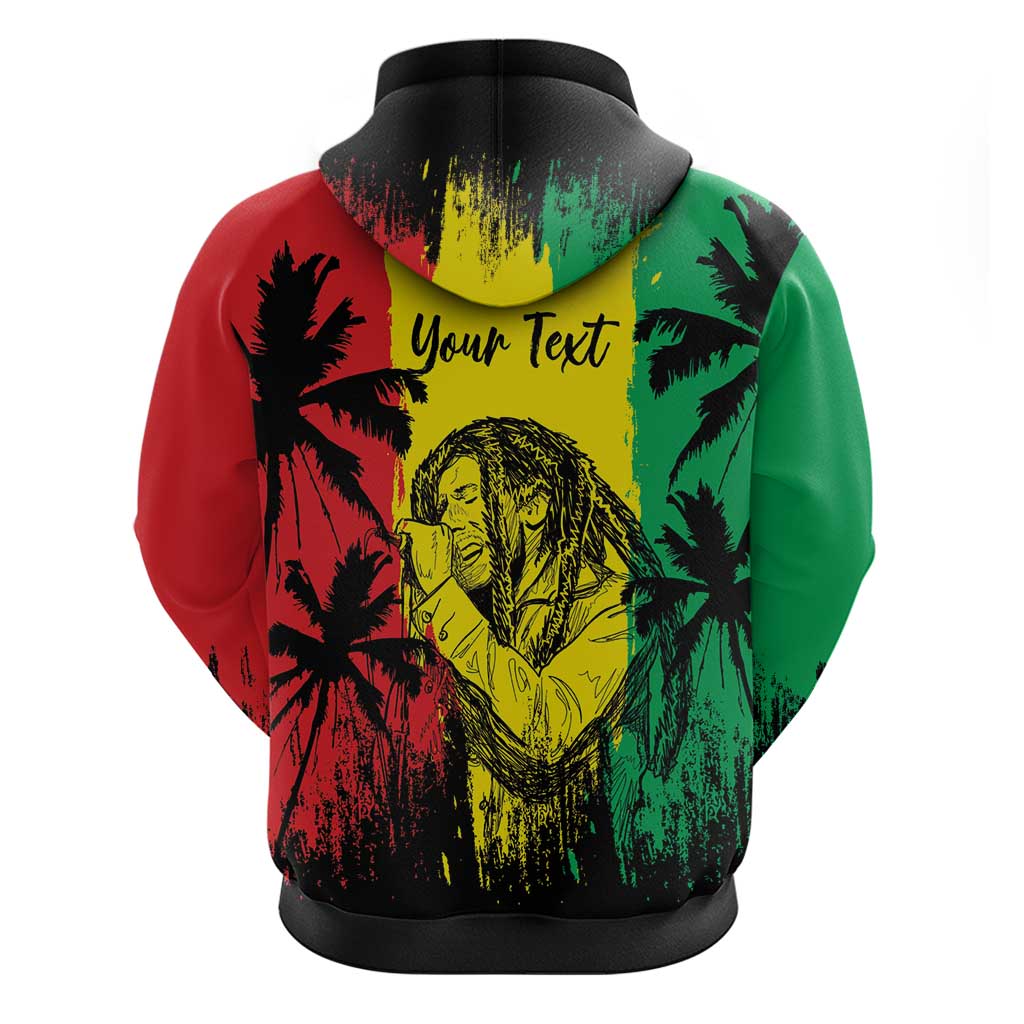 Reggae Soul B.Marley Personalized Zip Hoodie Tropical Grunge