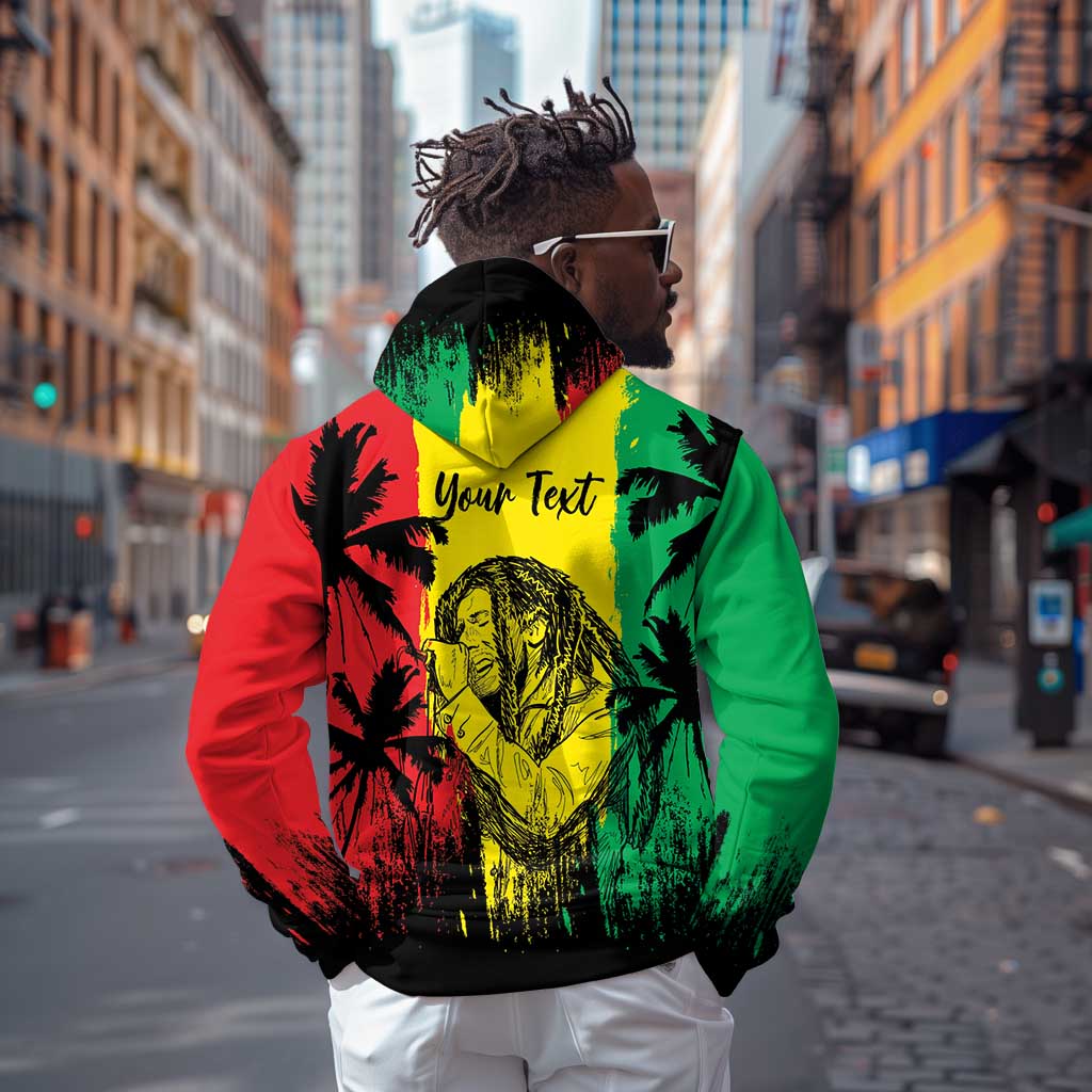 Reggae Soul B.Marley Personalized Zip Hoodie Tropical Grunge