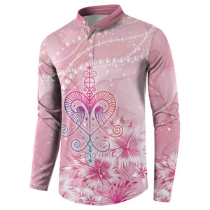 Afro Vodou Erzulie Freda Button Sweatshirt Hibiscus & Pearls