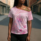 Afro Vodou Erzulie Freda Cross Shoulder Shirt Hibiscus & Pearls