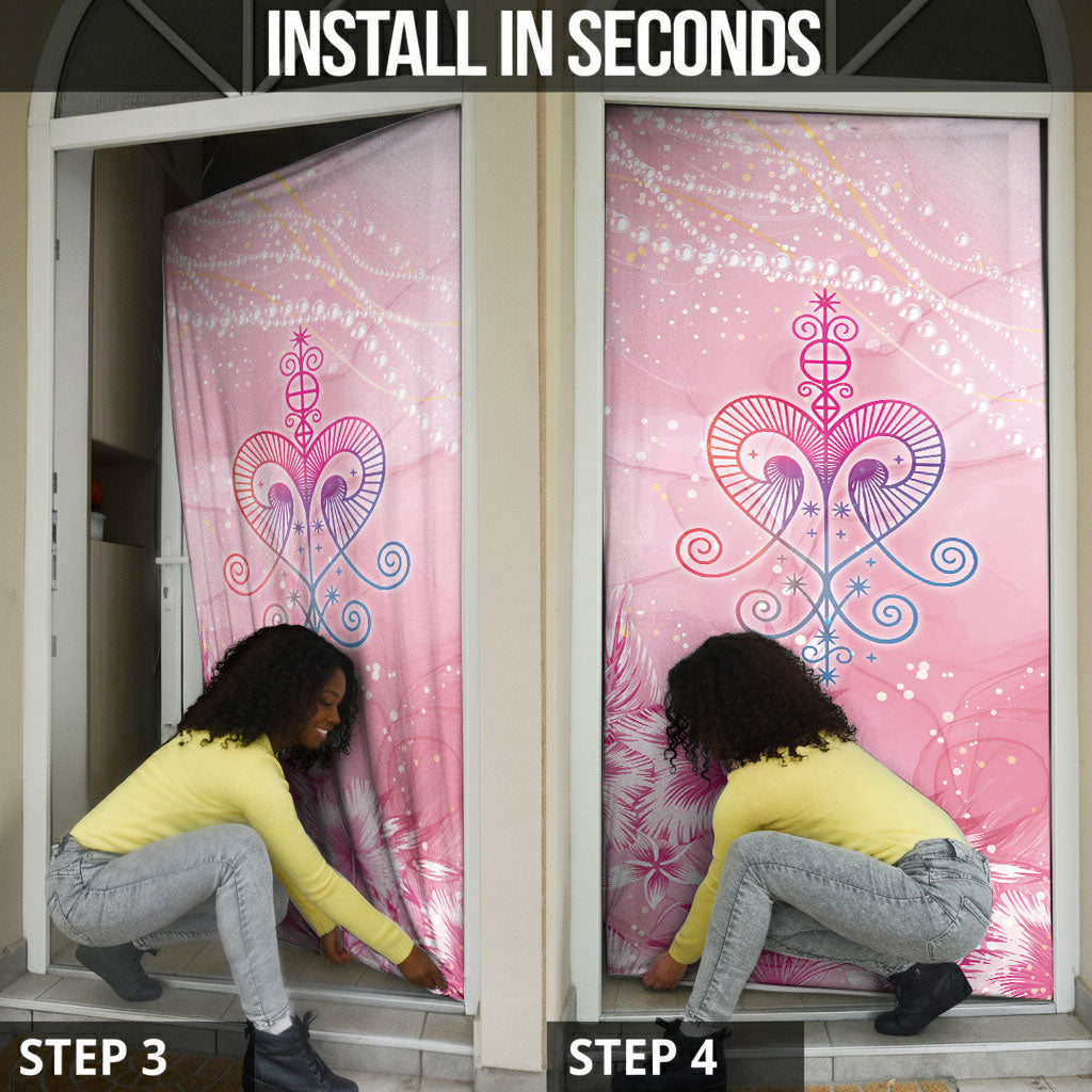 Afro Vodou Erzulie Freda Door Cover Hibiscus & Pearls