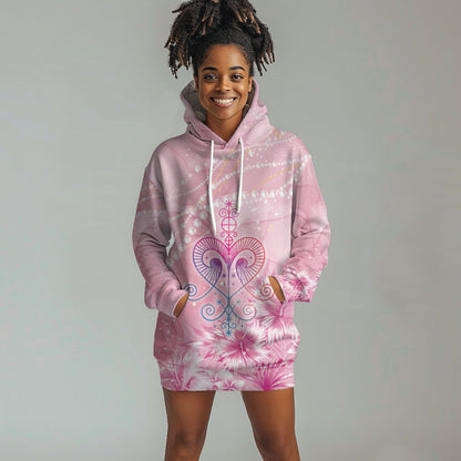 Afro Vodou Erzulie Freda Hoodie Dress Hibiscus & Pearls