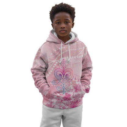 Afro Vodou Erzulie Freda Kid Hoodie Hibiscus & Pearls