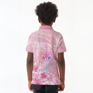 Afro Vodou Erzulie Freda Kid Polo Shirt Hibiscus & Pearls