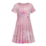 Afro Vodou Erzulie Freda Kid Short Sleeve Dress Hibiscus & Pearls