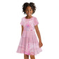 Afro Vodou Erzulie Freda Kid Short Sleeve Dress Hibiscus & Pearls