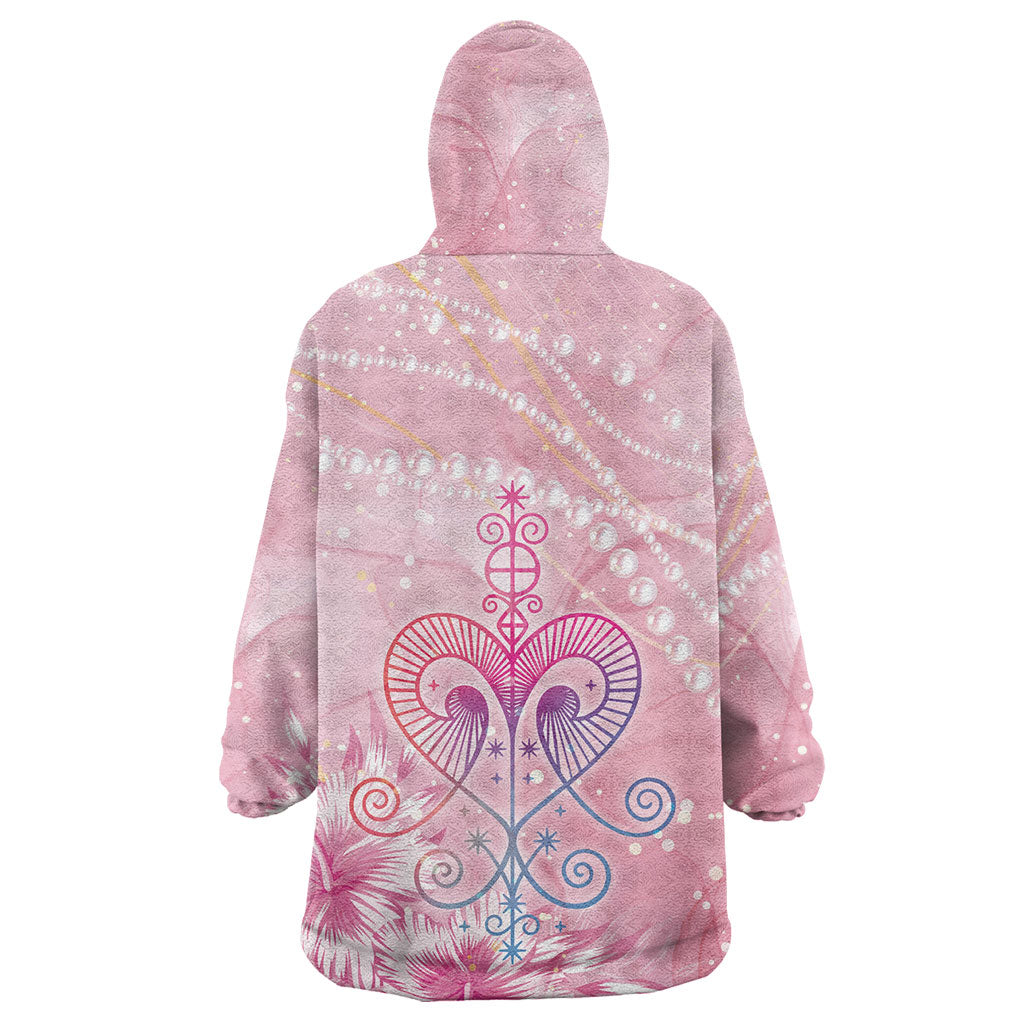 Afro Vodou Erzulie Freda Kid Wearable Blanket Hoodie Hibiscus & Pearls