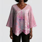 Afro Vodou Erzulie Freda Kimono Sleeve Blouse Hibiscus & Pearls