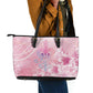 Afro Vodou Erzulie Freda Leather Tote Bag Hibiscus & Pearls