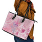Afro Vodou Erzulie Freda Leather Tote Bag Hibiscus & Pearls