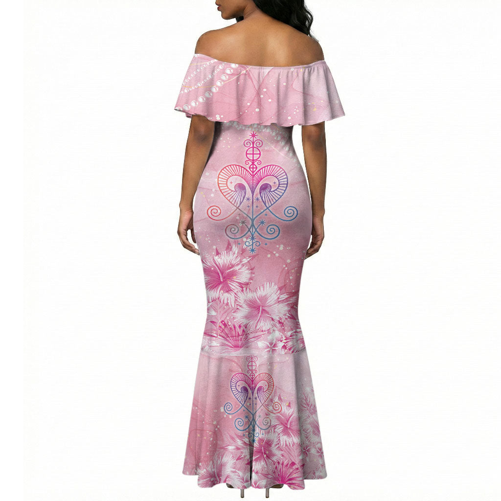 Afro Vodou Erzulie Freda Mermaid Dress Hibiscus & Pearls
