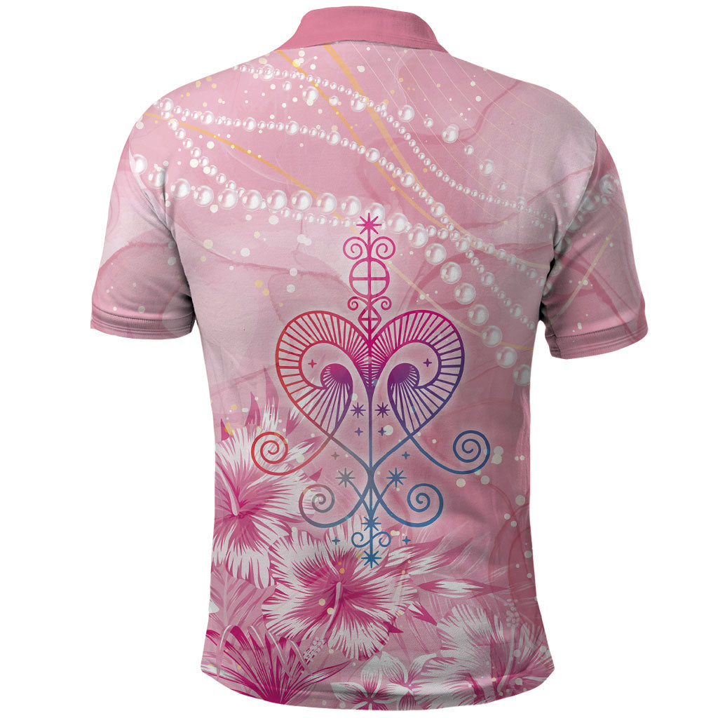 Afro Vodou Erzulie Freda Polo Shirt Hibiscus & Pearls