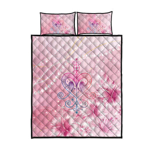Afro Vodou Erzulie Freda Quilt Bed Set Hibiscus & Pearls