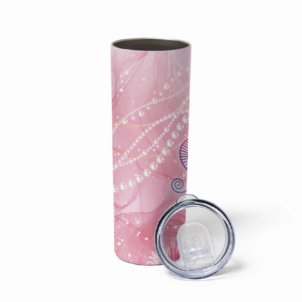 Afro Vodou Erzulie Freda Skinny Tumbler Hibiscus & Pearls