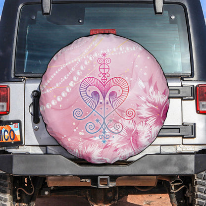 Afro Vodou Erzulie Freda Spare Tire Cover Hibiscus & Pearls
