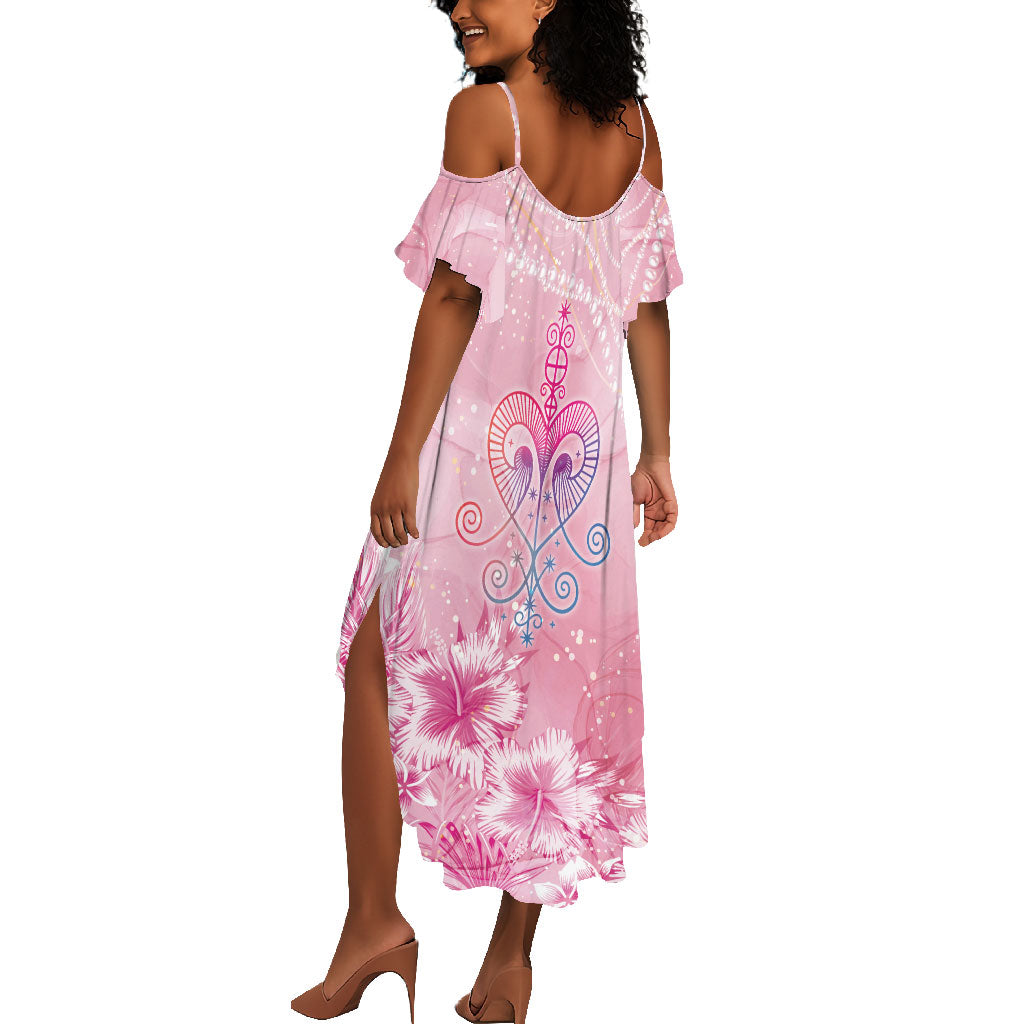Afro Vodou Erzulie Freda Summer Maxi Dress Hibiscus & Pearls