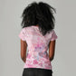 Afro Vodou Erzulie Freda Women V-Neck T-Shirt Hibiscus & Pearls