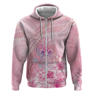Afro Vodou Erzulie Freda Zip Hoodie Hibiscus & Pearls