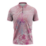 Afro Vodou Erzulie Freda Zipper Polo Shirt Hibiscus & Pearls