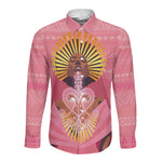 Afro Vodou Erzulie Freda Goddess Long Sleeve Button Shirt