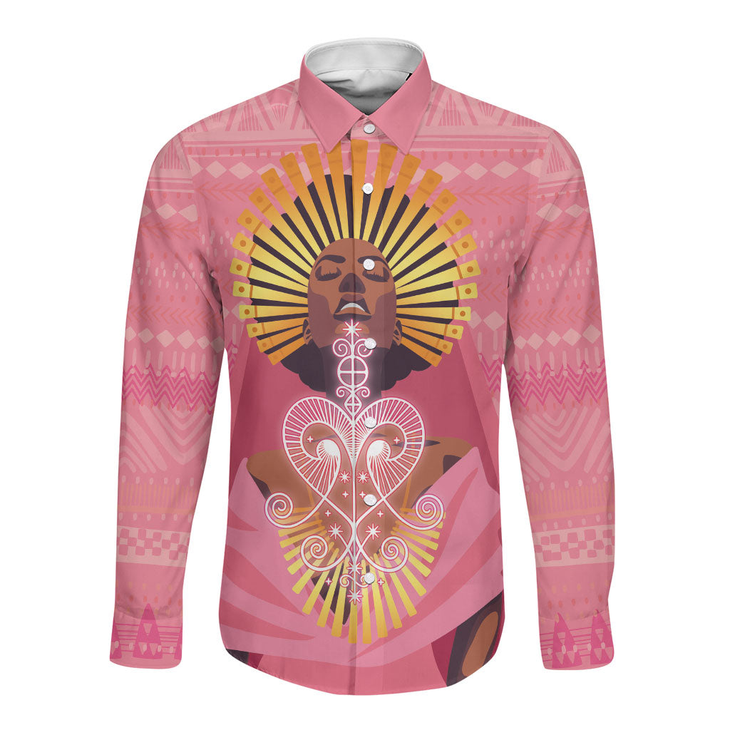 Afro Vodou Erzulie Freda Goddess Long Sleeve Button Shirt