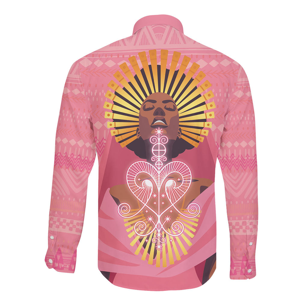 Afro Vodou Erzulie Freda Goddess Long Sleeve Button Shirt