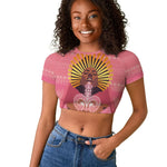 Afro Vodou Erzulie Freda Goddess Raglan Cropped T shirt