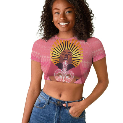 Afro Vodou Erzulie Freda Goddess Raglan Cropped T shirt